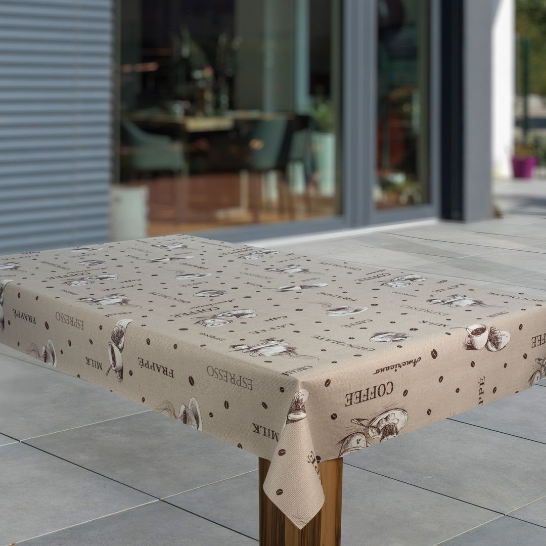 laro Tischdecke Wachstuch-Tischdecken Abwaschbar Kaffee Espresso Braun rech günstig online kaufen