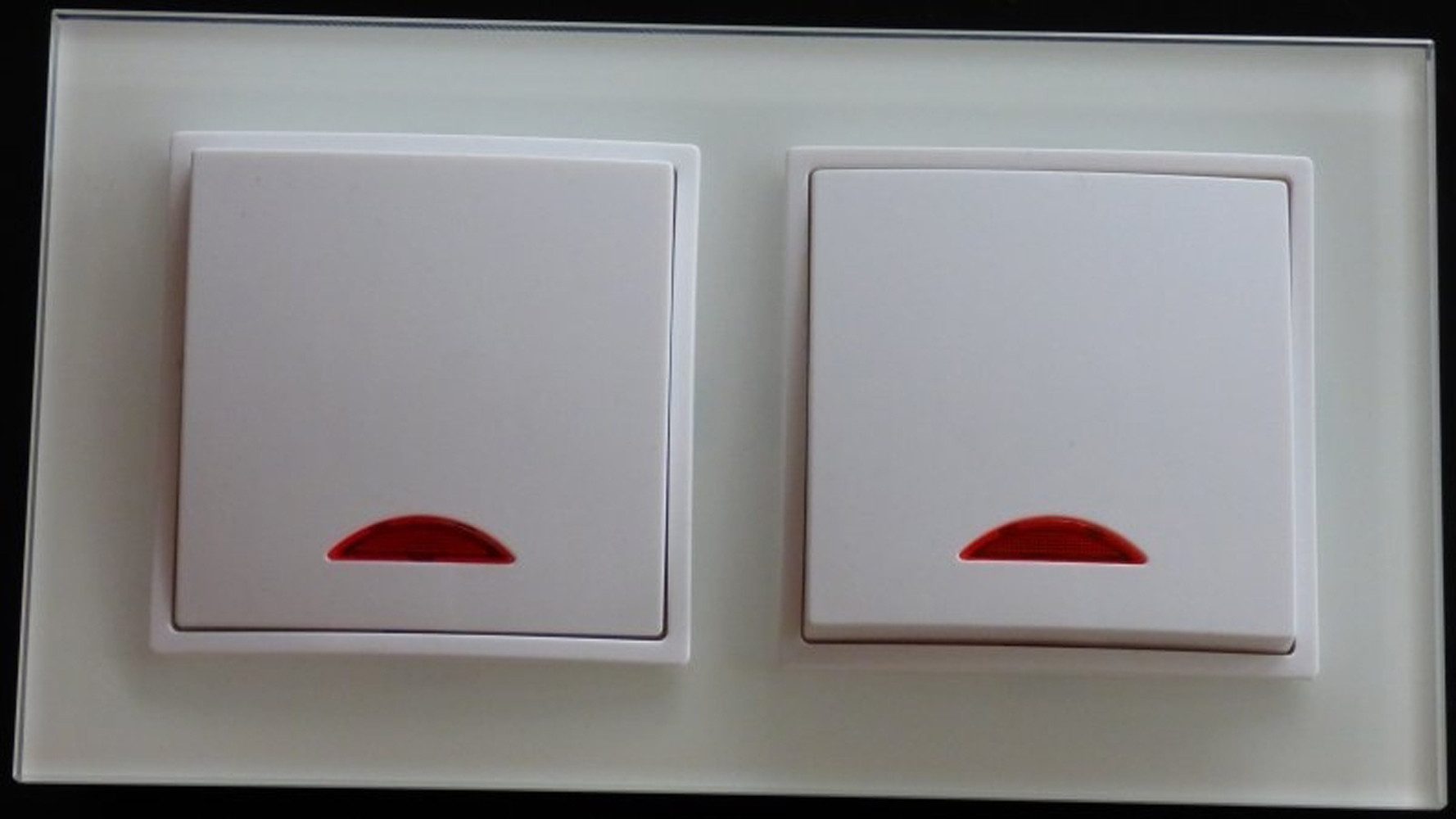 Lichtideen Schalter 7750 Abelka Nuovo weiß 2 x Schalter + Lampe Schalter Serie GLAS weiß (Diese Serie umfasst auch Dimmer, USB-Steckdosen, Kreuzschalter usw)