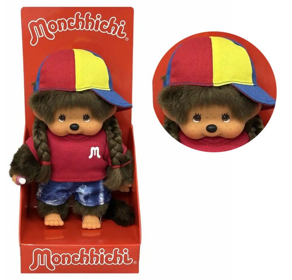 Monchhichi Plüschfigur Mädchen im City Girl Outfit 20 cm Monchhichi Puppe Fashion