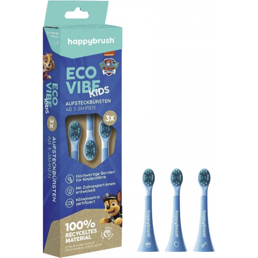 happybrush Aufsteckbürsten HAPAW01 ECO VIBE KIDS - Aufsteckbürsten - Paw Patrol - 3er-mehrfarbig
