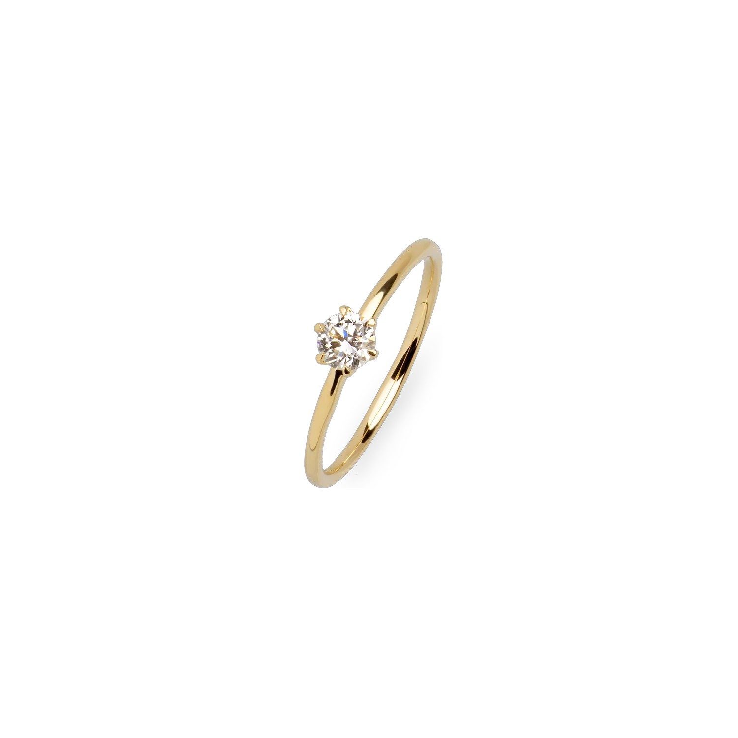 XENOX Diamantring Diara Ring Lab Grown Diamant 0,3 ct 585er Gelbgold DS2122G Gr. 54