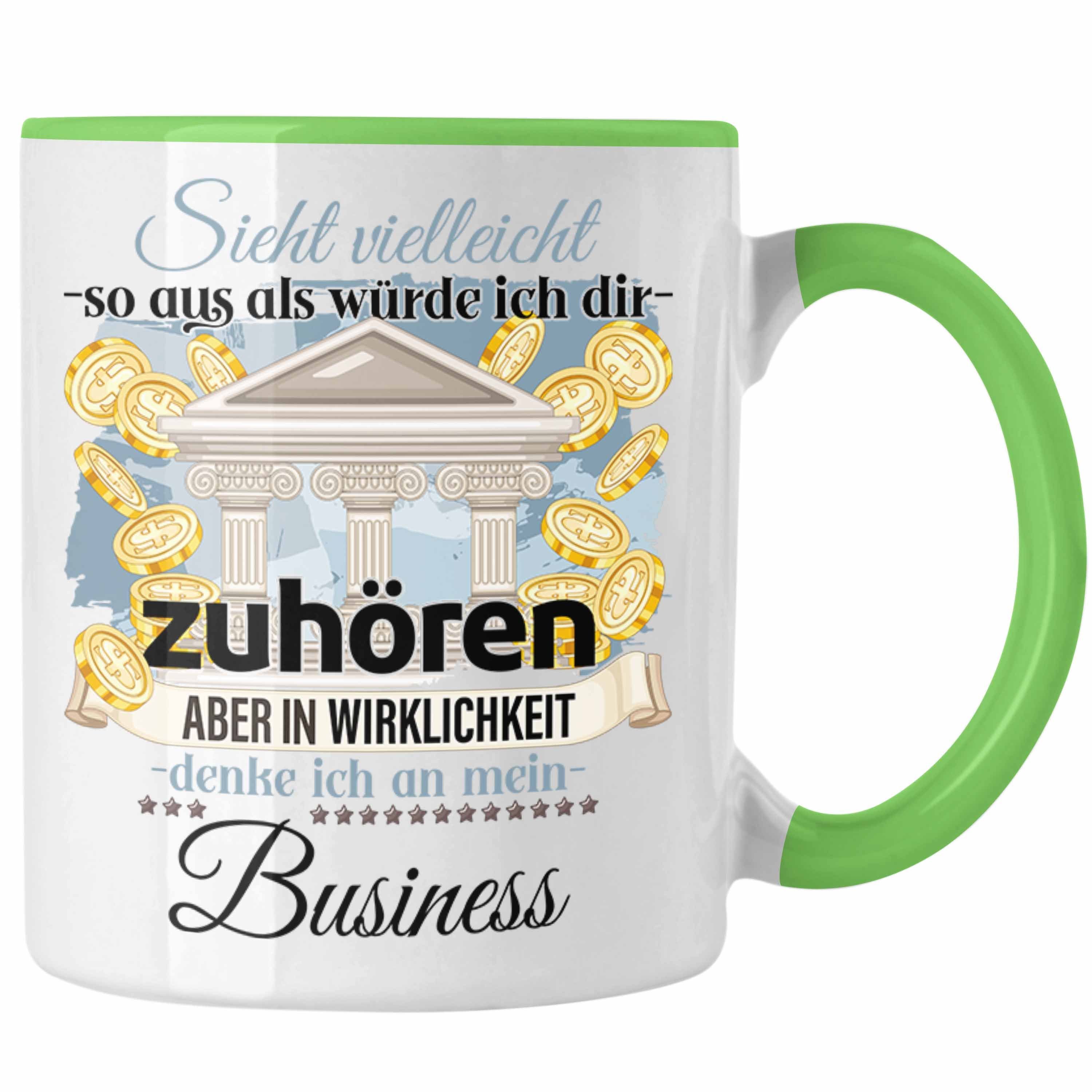 Trendation Tasse Trendation - Selbstständiger Geschenk Tasse Geschäftsfürher Entreprene Grün