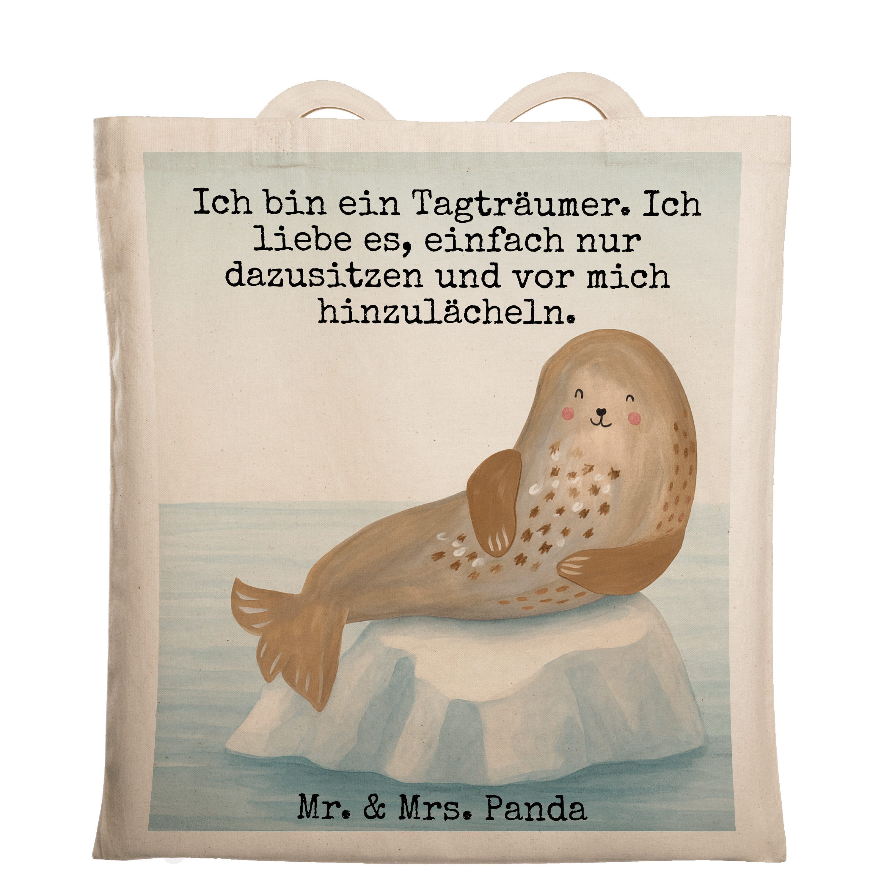 Mr. & Mrs. Panda Tragetasche Robbe Lachen Design, dokumententasche, Weiß, Beutel, Einkaufstasche, (Packung), Einkaufstasche einkaufsshopper Nordsee