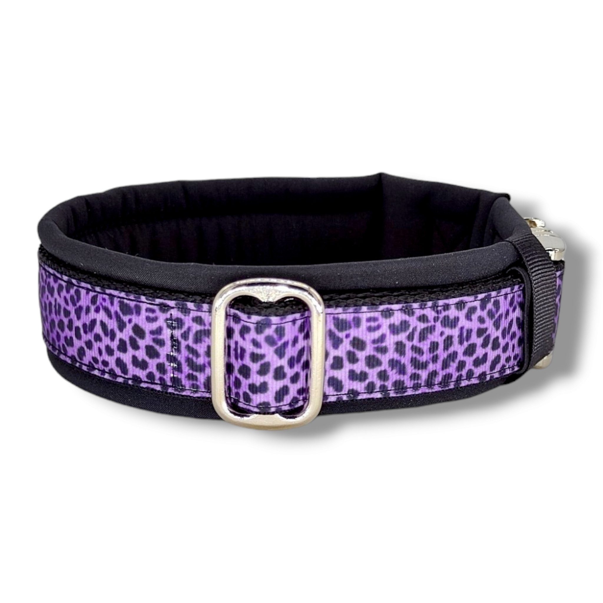 D by E Couture Hunde-Halsband "Lila Leo Liebe III", gepolstert, verstellbar, 50mm breit, Handmade