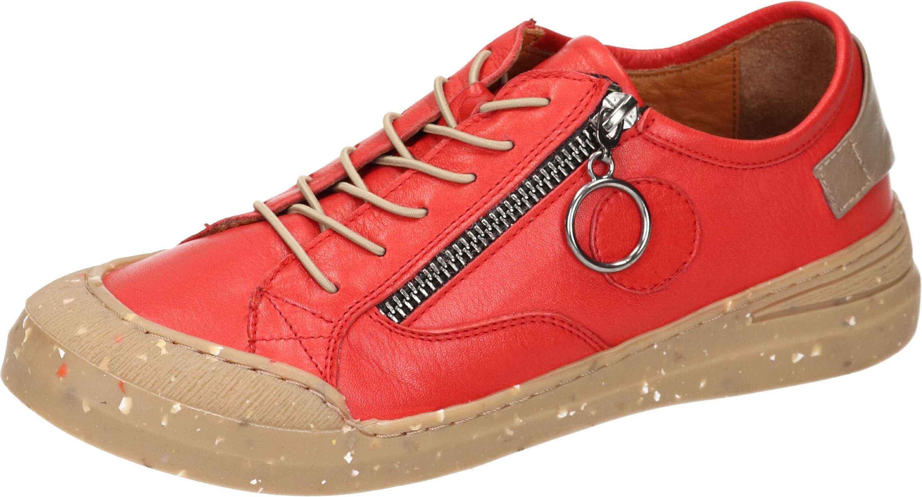 Manitu Sneaker Schnürschuh aus echtem Leder rot