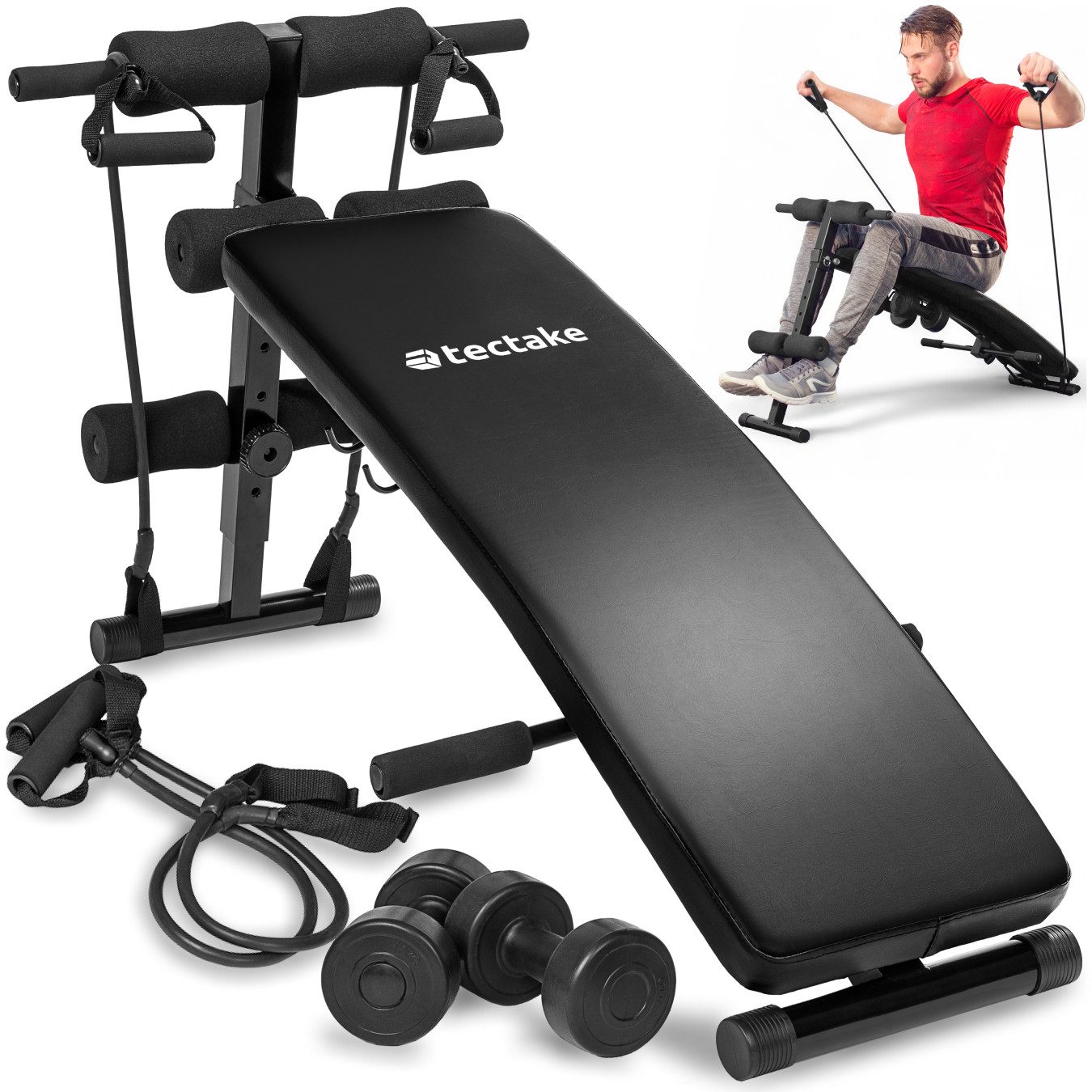 tectake Bauchtrainer Sit-up Bank, 6-fach verstellbar