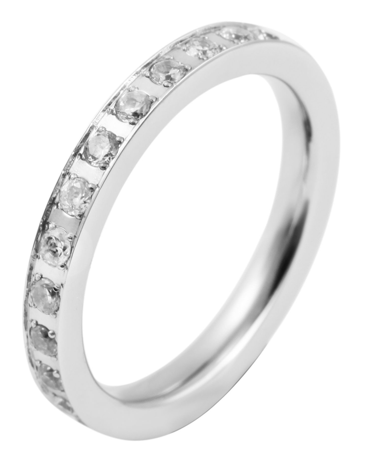 Fingerring Damen Ring aus Edelstahl mit Strass Steinchen