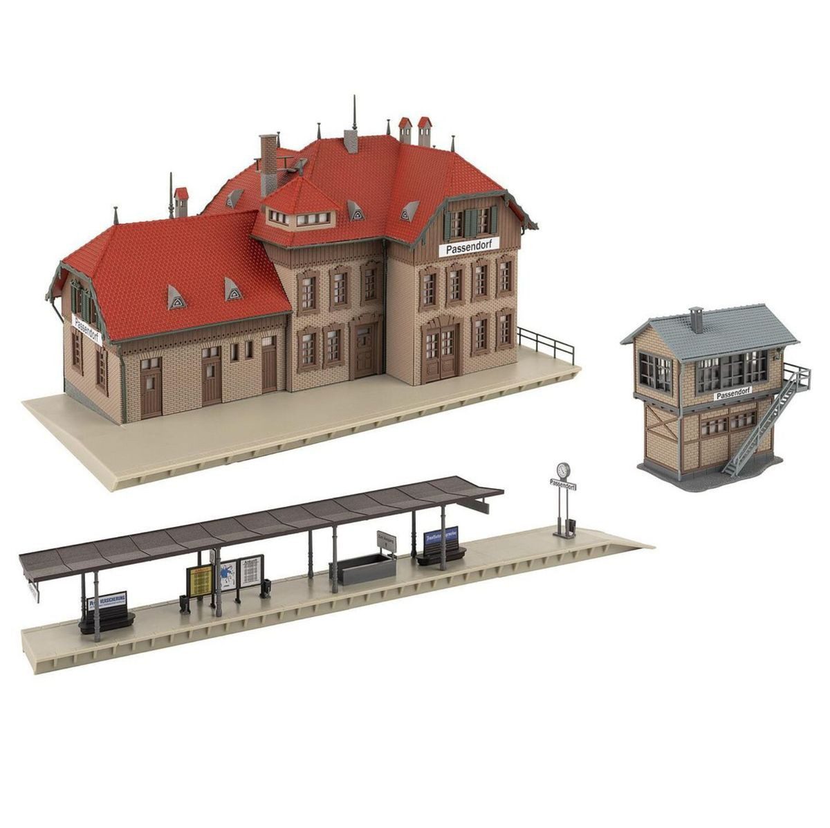 Faller Modellbausatz Faller 190035 Aktionsset Bahnhof Passendorf HO