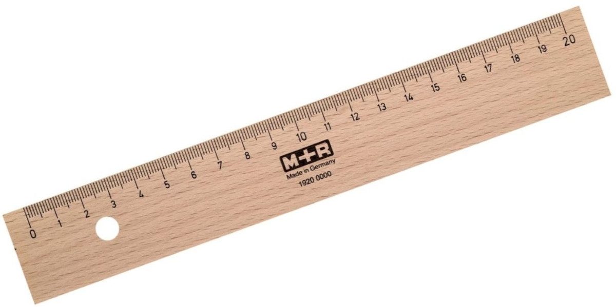 Lineal Lineal Holz 20cm Buche Metalleinlage