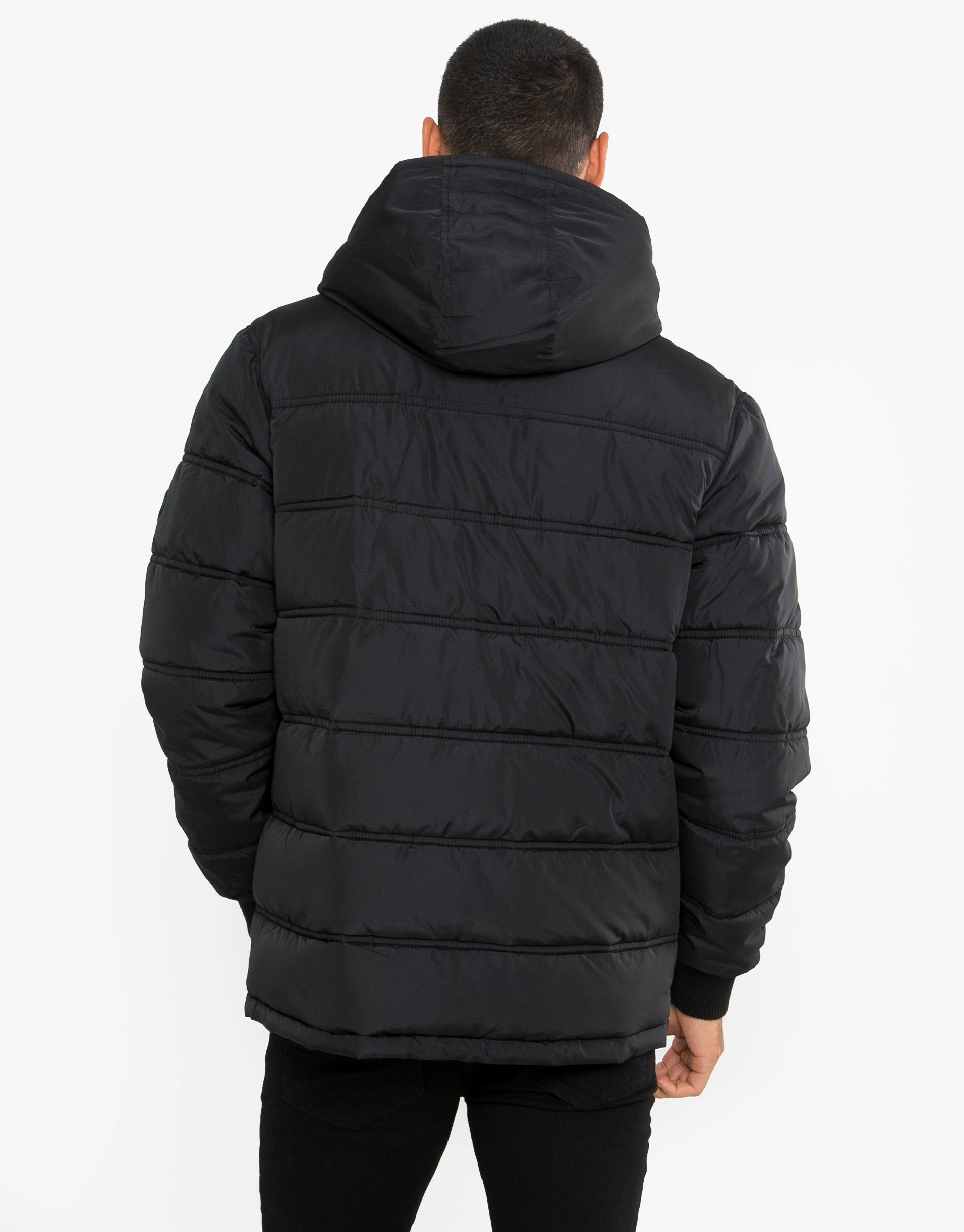 Padded Threadbare THB Jacket Beechwood Winterjacke schwarz Black-