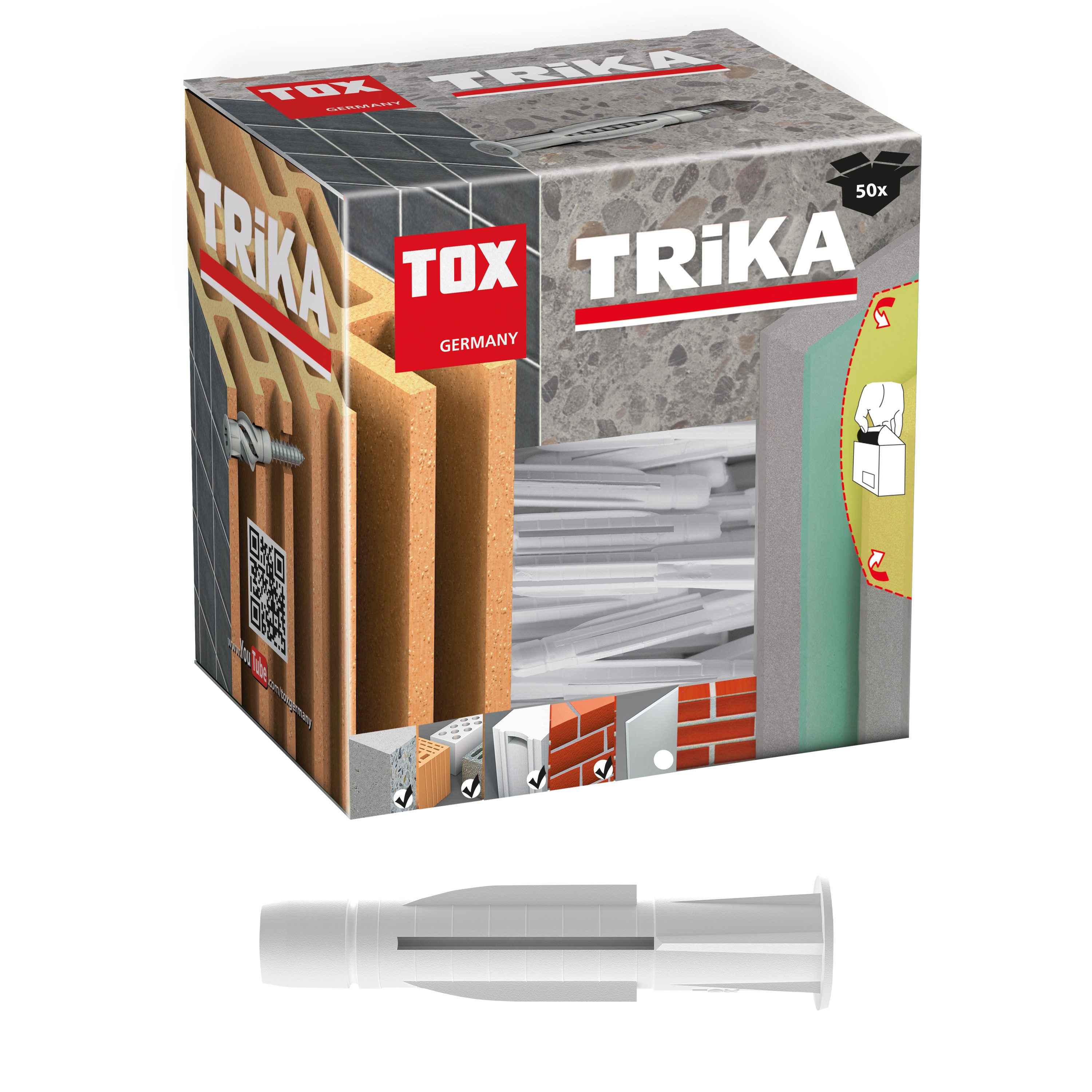 Tox Universaldübel Allzweckdübel Trika 10x61 mm, (50-tlg)