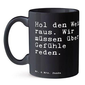 Mr. & Mrs. Panda Tasse Hol den Wein raus.... - Schwarz - Geschenk, Gastgeschenk, Büro, Beche, Keramik Schwarz
