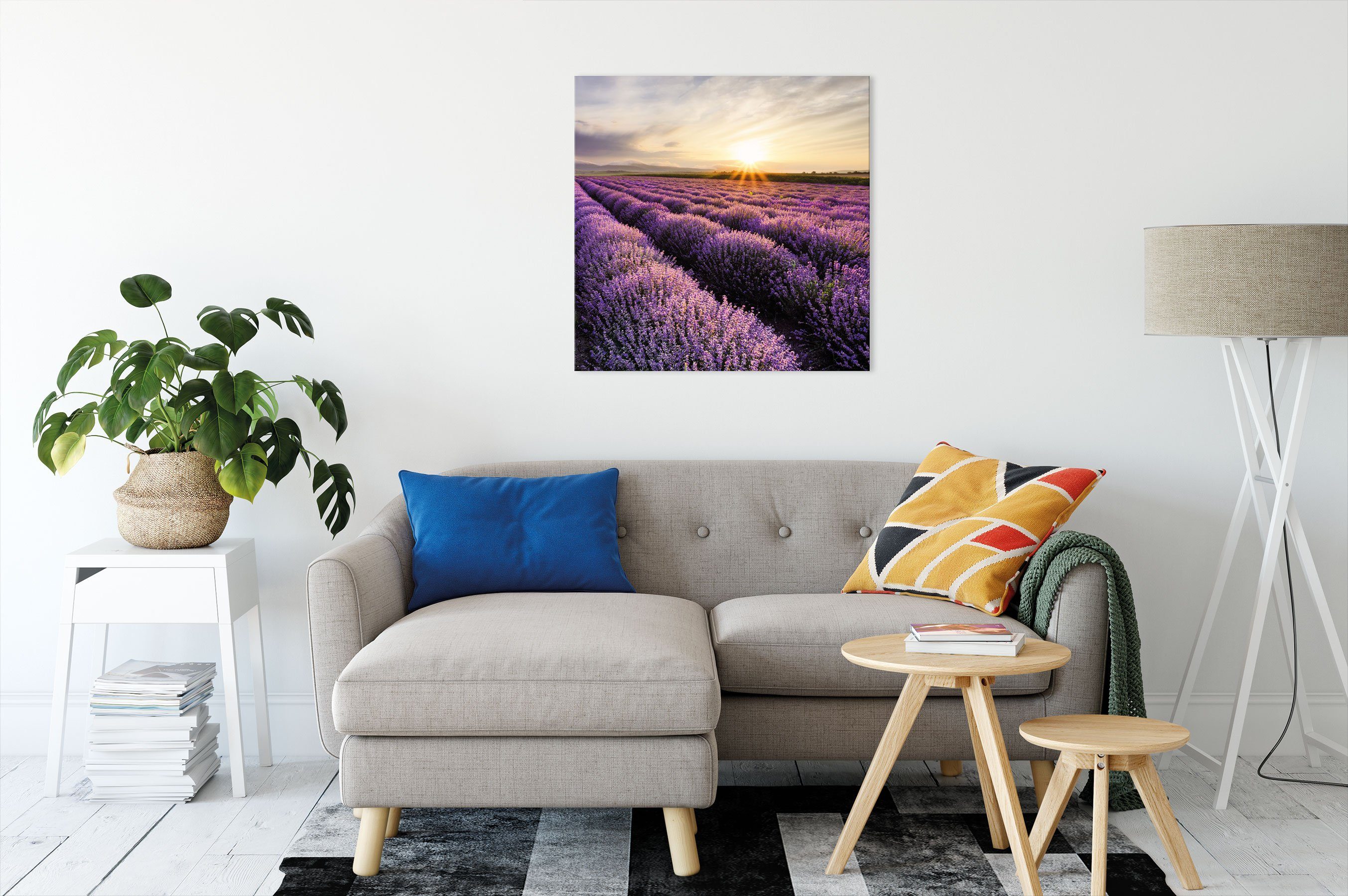 inkl. Lavendel St), Traumhafte bespannt, Pixxprint Leinwandbild Lavendel (1 Zackenaufhänger Provence, Provence Traumhafte fertig Leinwandbild