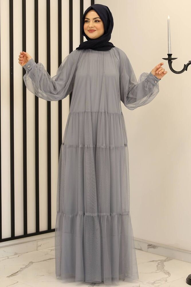 Modavitrini Tüllkleid Relax Abaya Abiye Damen günstig online kaufen