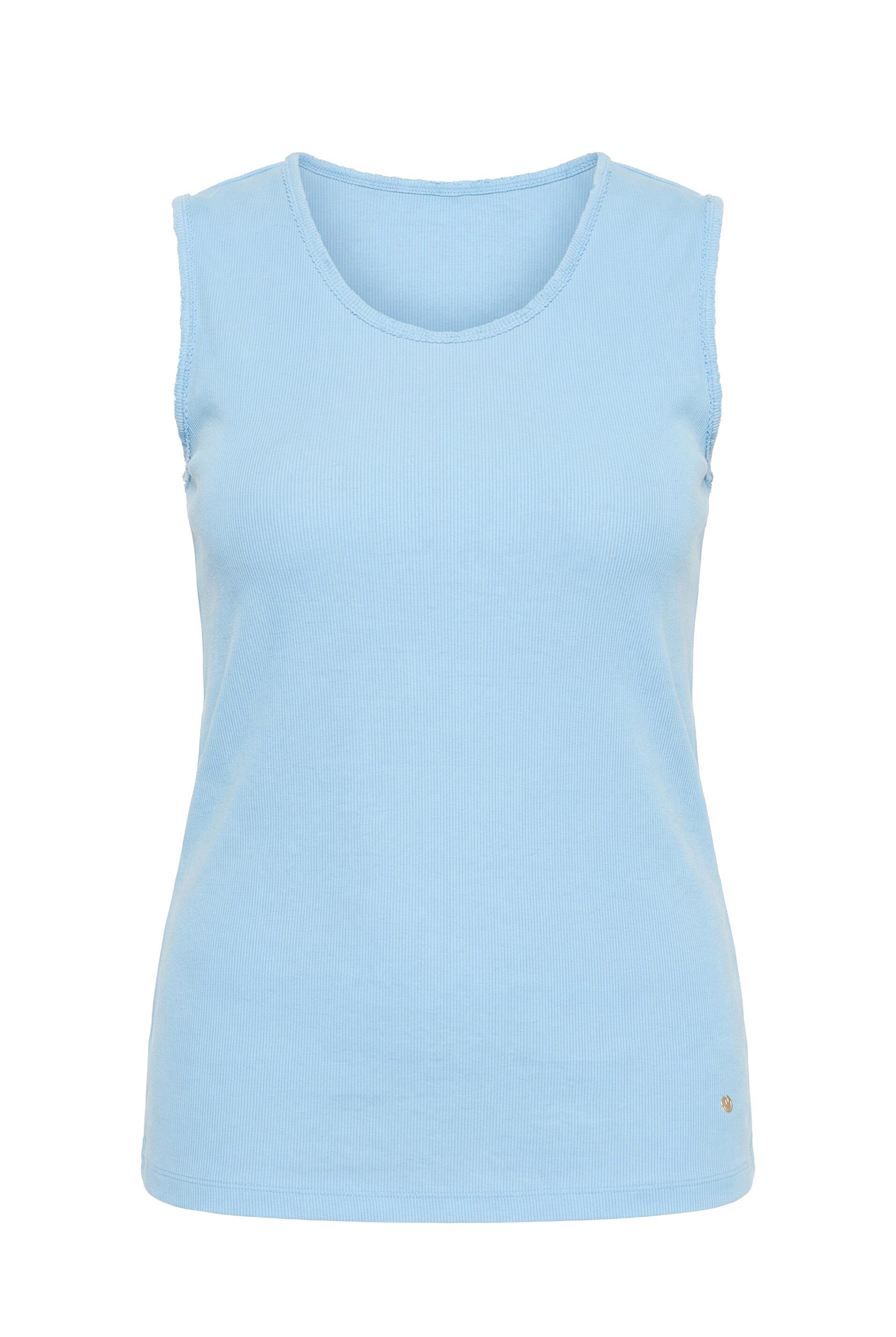 Angel of Style Longtop Top körpernahe Passform Fransenkanten