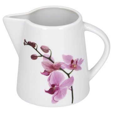 van Well Milch- und Zuckerset Kaffeeergänzungsset Milchkännchen & Zuckerdose Kyoto Orchidee, Porzellan