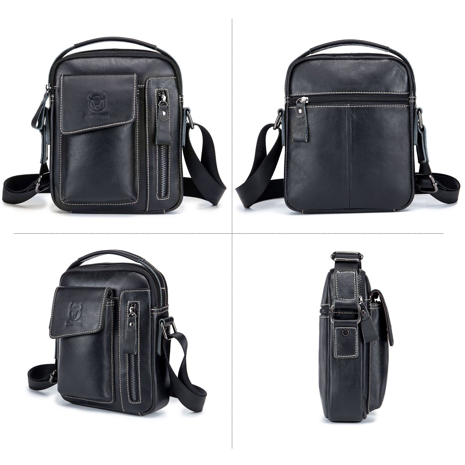 OKWISH Umhängetasche Henkeltasche Aktentasche Tragetasche Vintage Tasche (Arbeitstasche mit Griff Schultergurt, Bürotasche, Kunstledertasche, Unitasche, Freizeittasche), für Büro Schule Shopping City Geschenkidee Alltag usw.