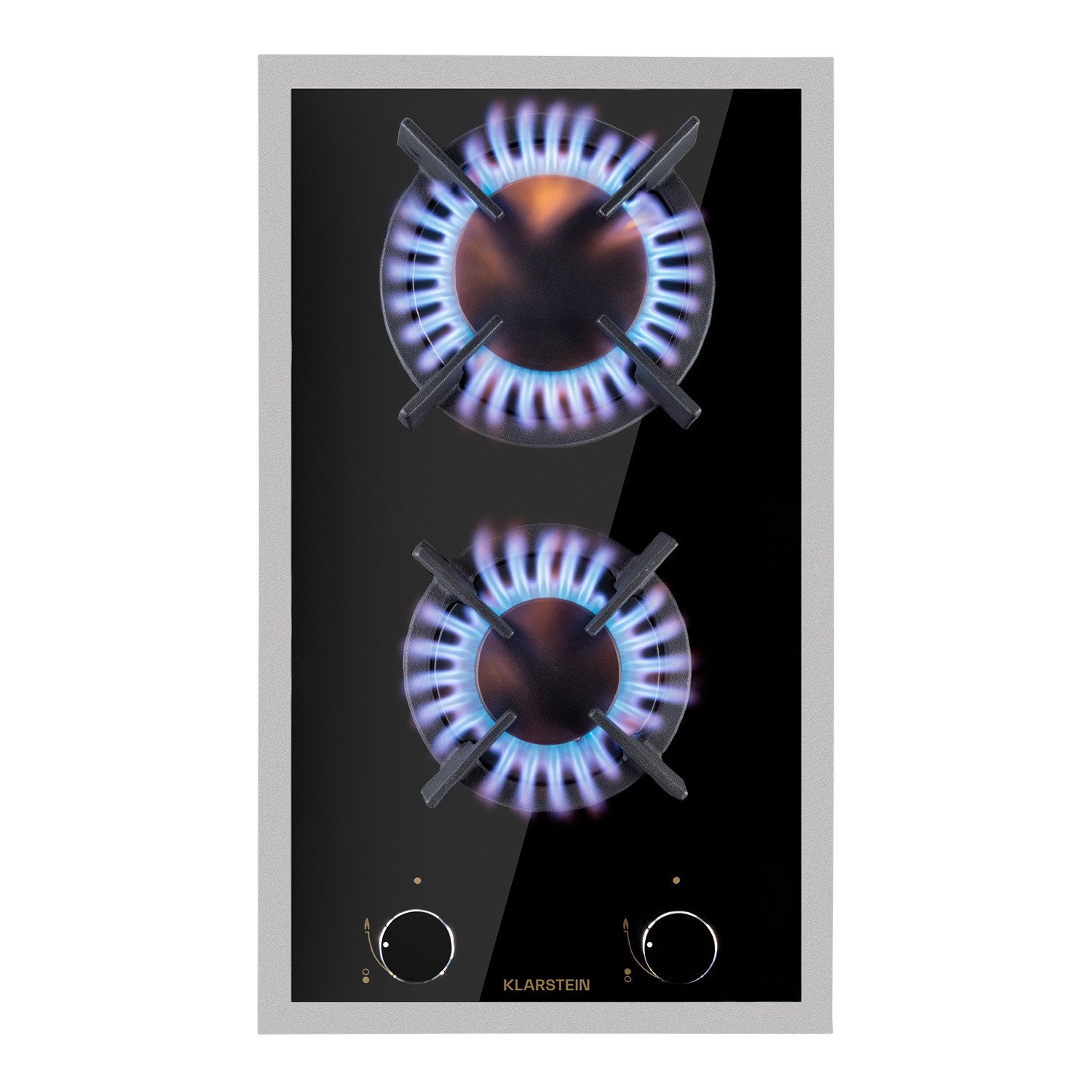 Klarstein Gas-Kochfeld Goldflame CP11-Goldflame-D-Pr, Einbau Gas Kochfeld 2 Platten Herdplatte Kochplatte Einbaukochfeld