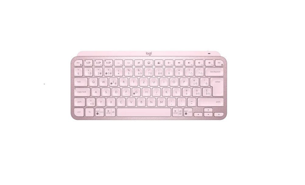 MX Keys Mini Kabellose Tastatur Bluetooth, Schweizer QWERTZ -ROSA PC-Tastatur