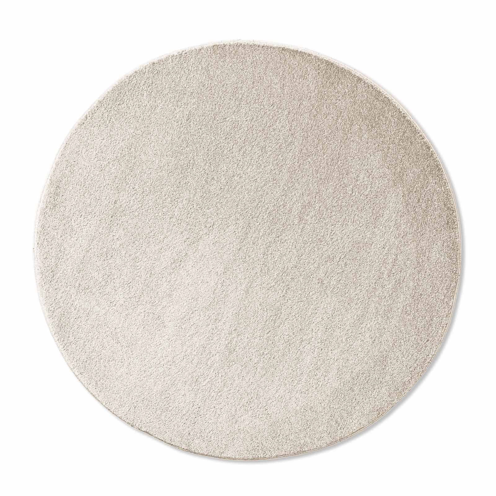 TaraCarpet Teppich Kurzflor-Webteppich Gala, rund, Höhe: 13 mm, uni weiß Soft Touch Wohnzimmer Schlafzimmer Kinderzimmer 120x120 cm