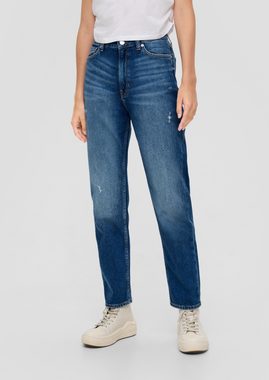 QS 7/8-Hose Ankle-Jeans Megan / Regular Fit / High Rise / Straight Leg Destroyes, Waschung