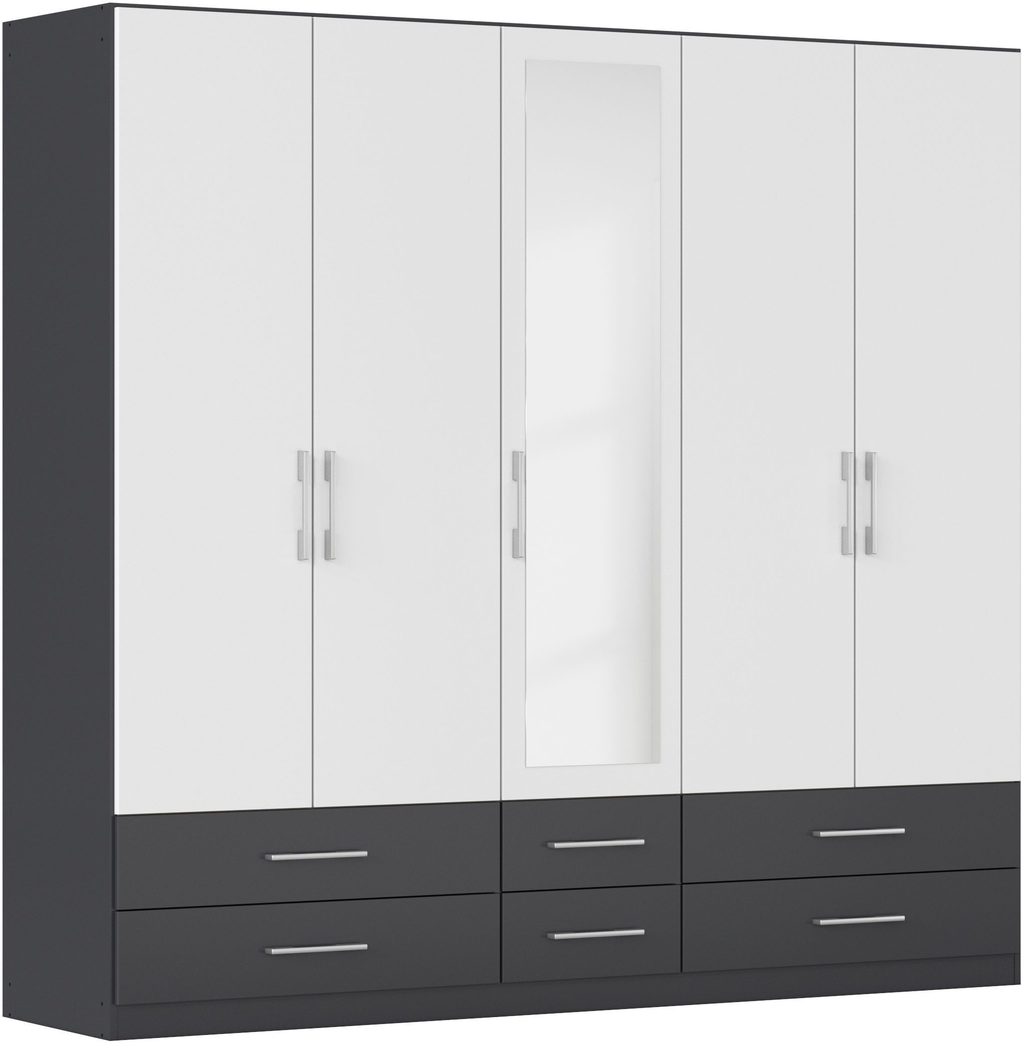 rauch Kleiderschrank Schrank Garderobenschrank Mehrzweckschrank Schlafzimmer HERSBRUCK (3 verschiedene Ausstattungen BASIC/CLASSIC/PREMIUM (inkl. SOFT-CLOSE) mit großzügigen Schubladen sowie Spiegeltüren MADE IN GERMANY
