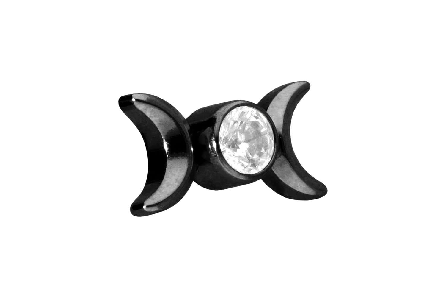 Piercing-Set Titan Schraubaufsatz mit Außengewinde 2 MONDE + KRISTALL