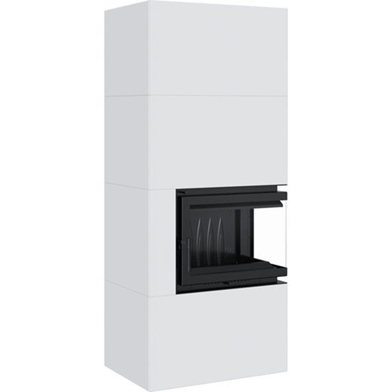 Kratki Комплекты камина Kratki Home Simple Box Kamin-Ofen Stahl weiß rechts BImSchV 2