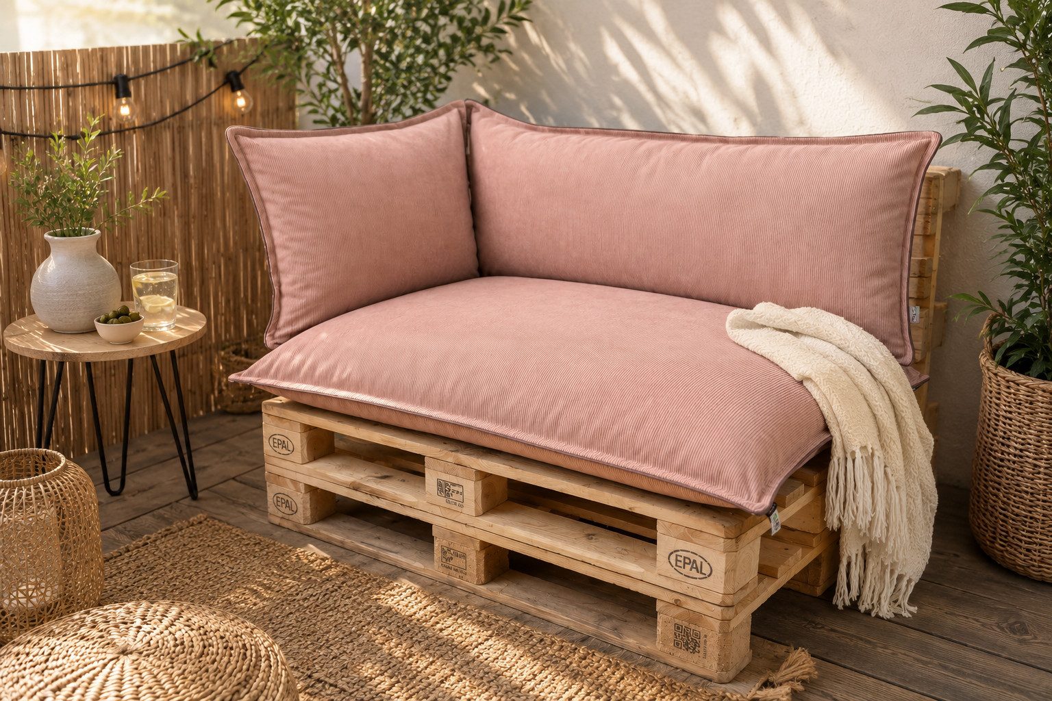 TexDeko Palettenkissen TexDeko Cord Palettenkissen (Sitzkissen) wasserabweisend, (Maße: 120x80cm, 120x60cm, 120x50cm, 120x40cm)