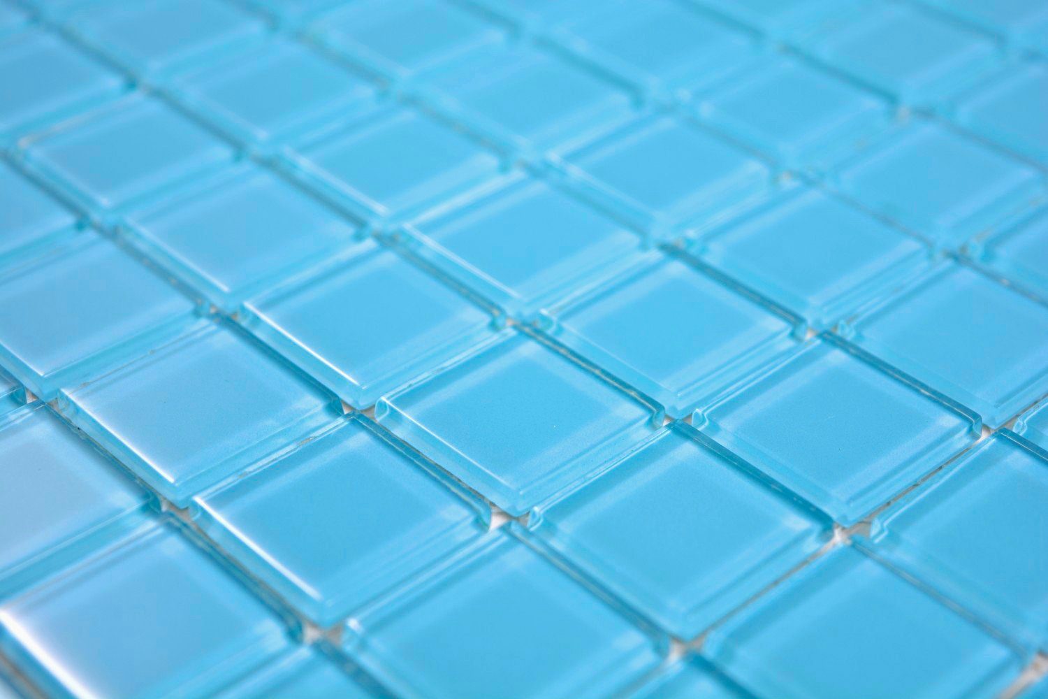 Mosani Mosaikfliesen Mosaikfliesen Glasmosaik 10 glänzend Crystal / Matten hellblau