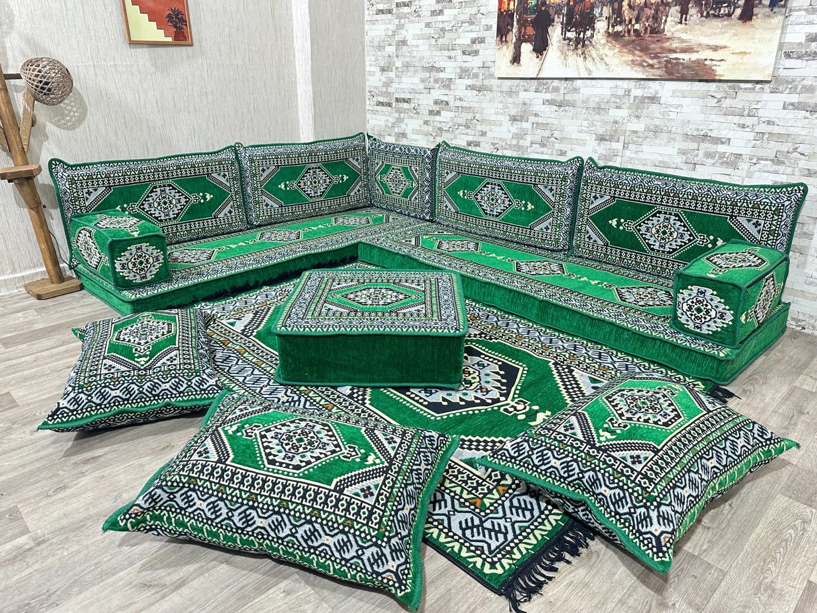 CaddeBuy Sofa Orientalisches Sitzecke, Arabische Ecke Majlis, Sitzecke, Sitzkissen, 14 Teile