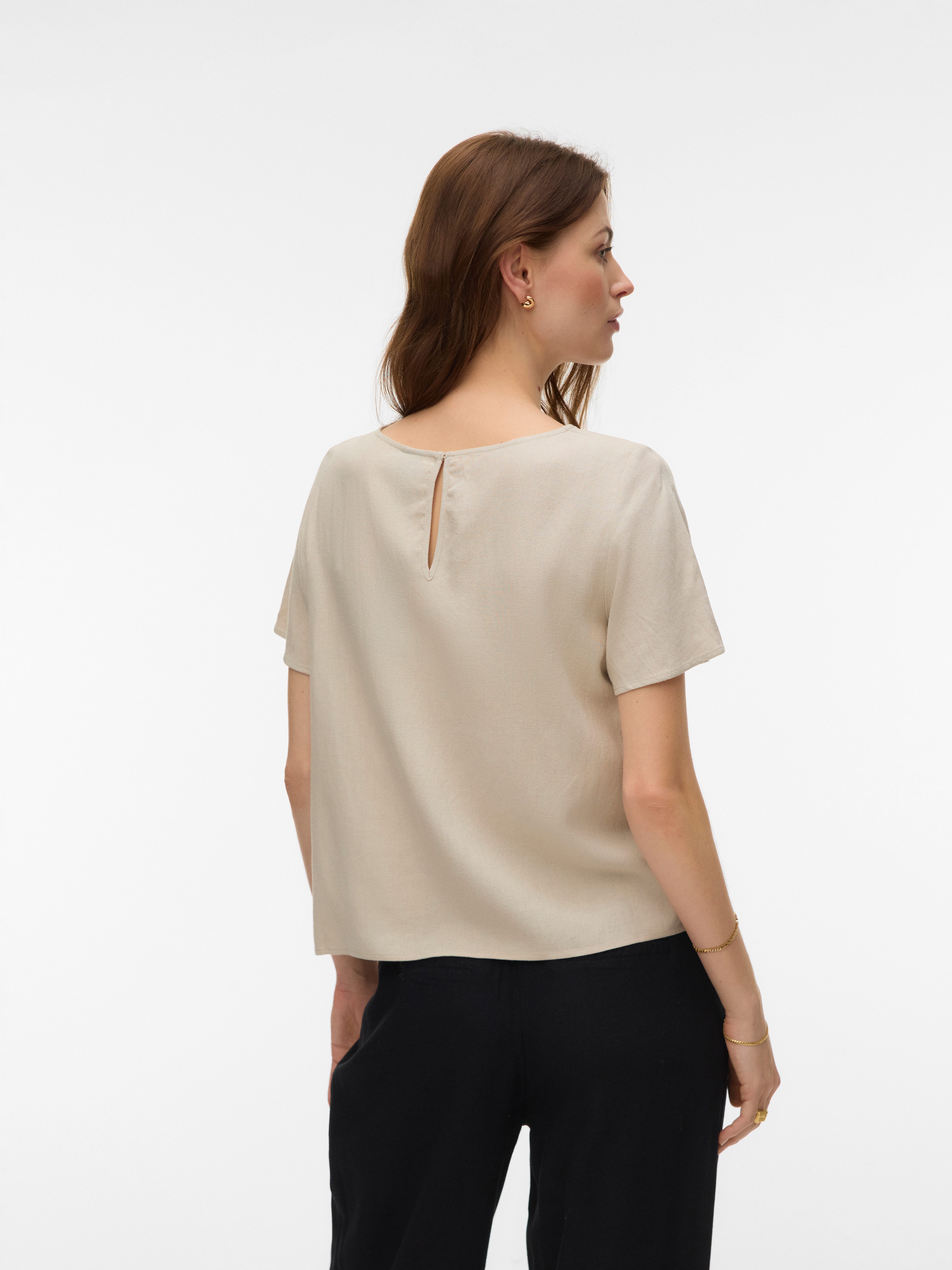 Blusenshirt VMMYMILO SS O-NECK TOP WVN GA