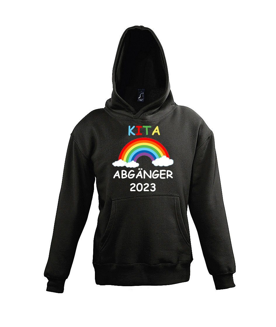Youth Designz Kapuzenpullover Kita Abgänger 2023 Kinder Hoodie mit süßem Regenbogen Frontaufdruck Schwarz