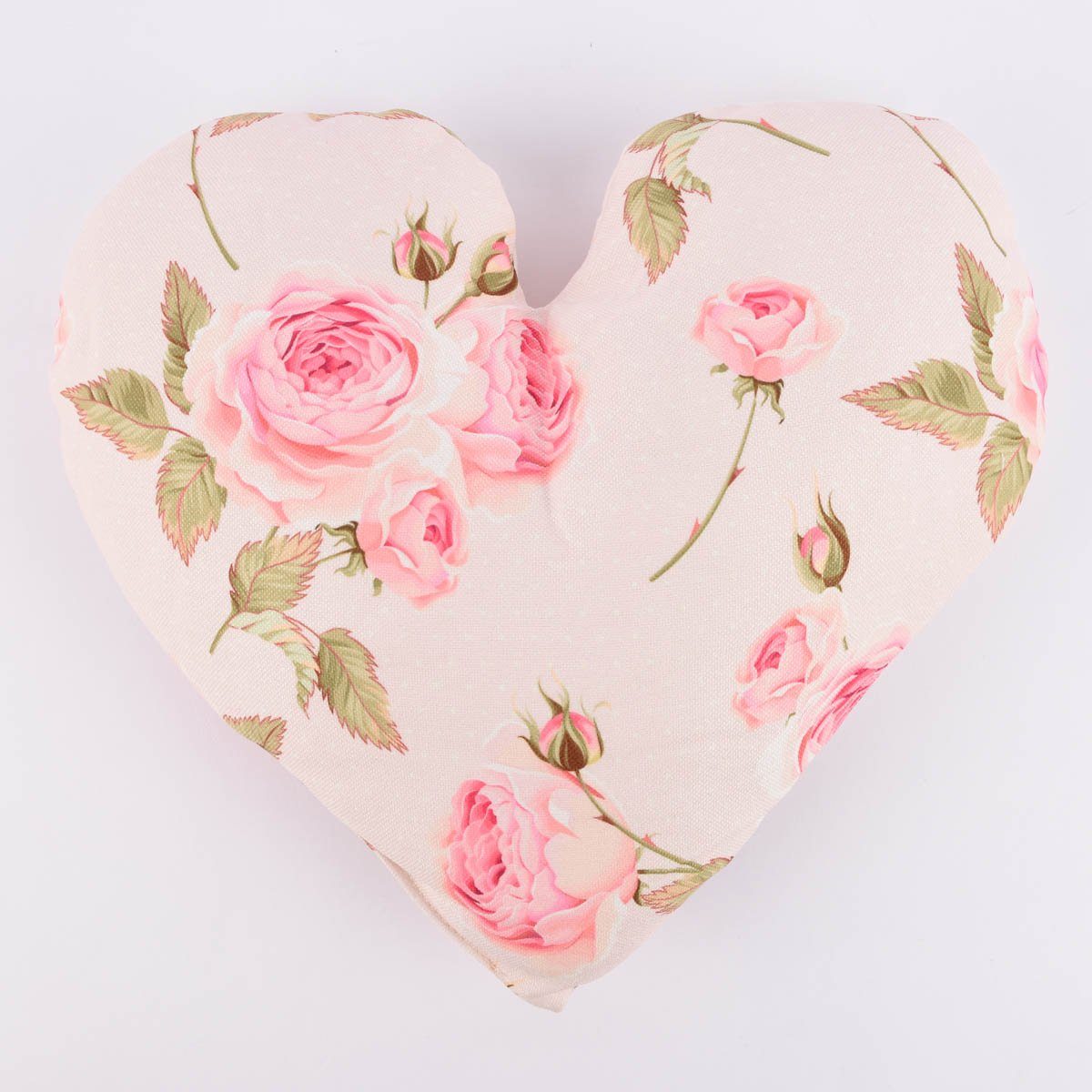 SCHÖNER LEBEN. Dekokissen Deko Kissen Herzform Rosenzweig gepunktet aus Kunstfaser div. Variante entweder hellblau, rosa, pink, grün, weiß oder rosa, pink, grün, weiß