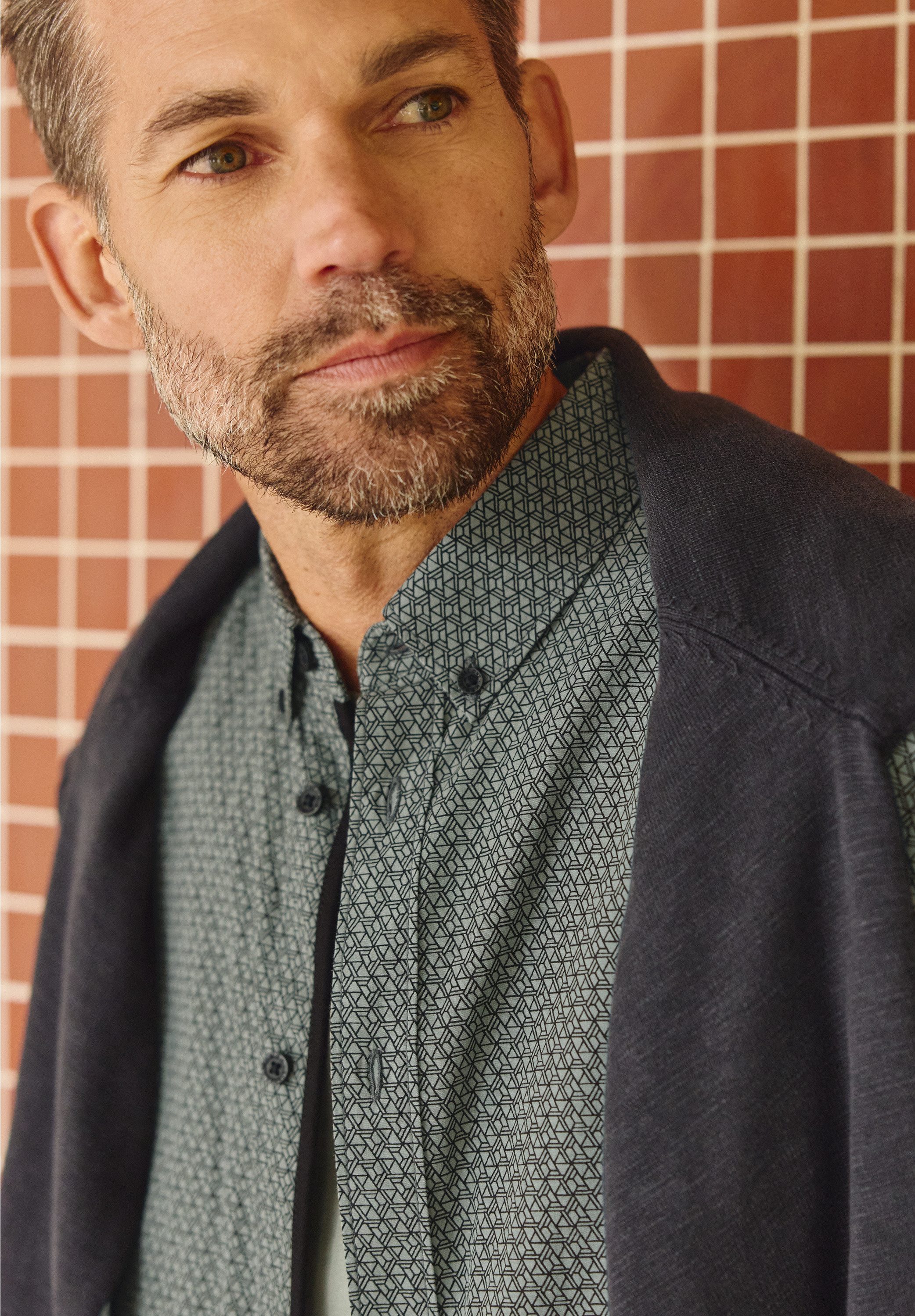 STREET ONE MEN Langarmhemd aus reiner Baumwolle