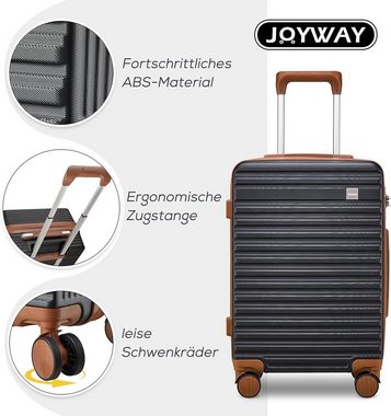 JOYWAY Kofferset International konforme Sicherheitsstandards, 4 Rollen, Handgepäck Reisekoffer Leicht, Rollkoffer mit Trolley und TSA-Schloss