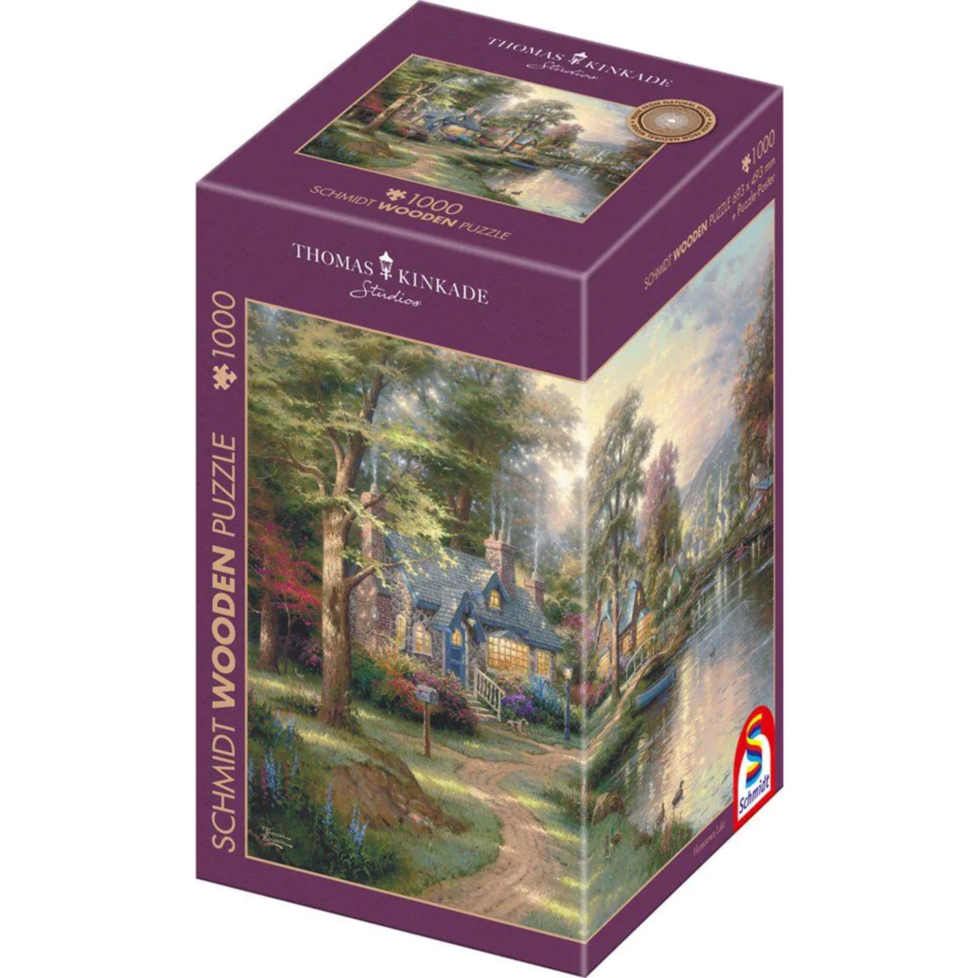 Schmidt Spiele Puzzle 500 Teile – Thomas Kinkade „Idylle Am Fluss“ | Premium-Qualität, Matt Lackiert