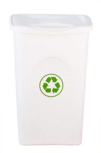 BigDean Mülleimer »XL 50L groß − weiß − mit Klappdeckel − Recycling−