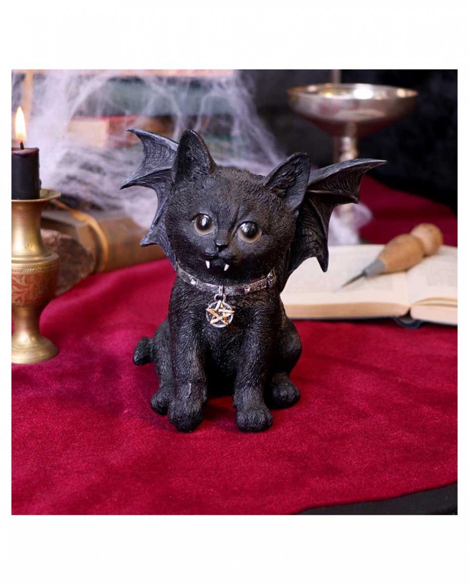 Dekofigur Vampuss Katze zauberhafte als Vampir Horror-Shop Schwarze 16cm