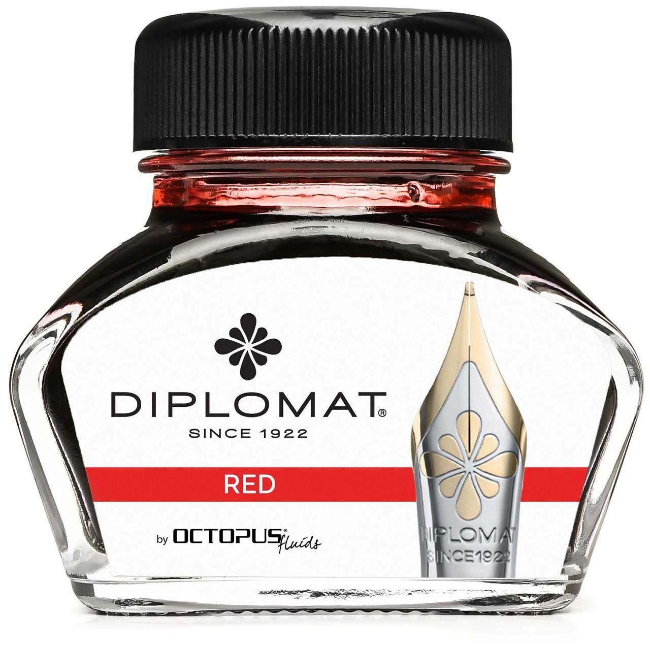 Thumbnail - DIPLOMAT Füllhalter Tintenglas Octopus 30ml rot