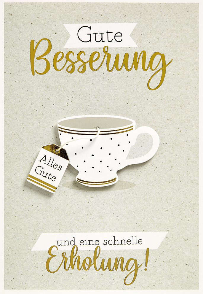 Perleberg Grußkarten Genesung – Gute Besserung - Glückwunschkarte im Format 11,5x17cm