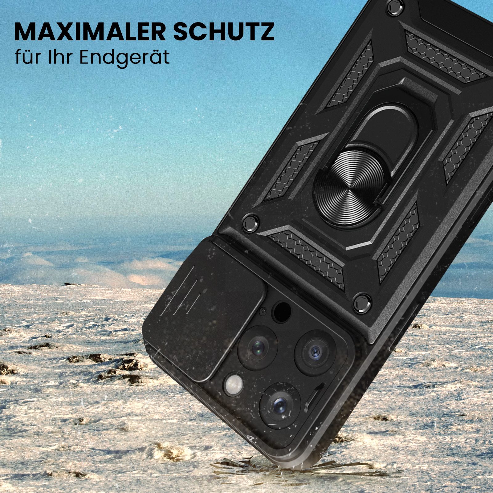 Tec-Expert Handyhülle Outdoor Cover Hülle für Apple iPhone 16 Pro 6.3 Zoll, 6.3", Premium Hülle mit Kameraschutz aus verstärktem Polycarbonat