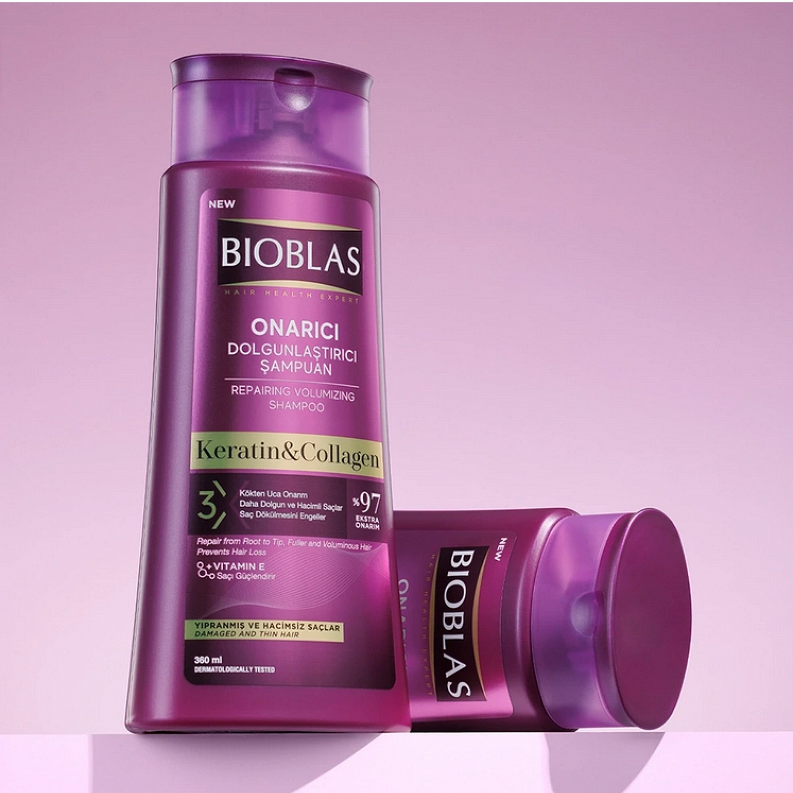Bioblas Haarshampoo Repair & Volume Shampoo Keratin & Kollagen – Stärkt, schützt & füllt