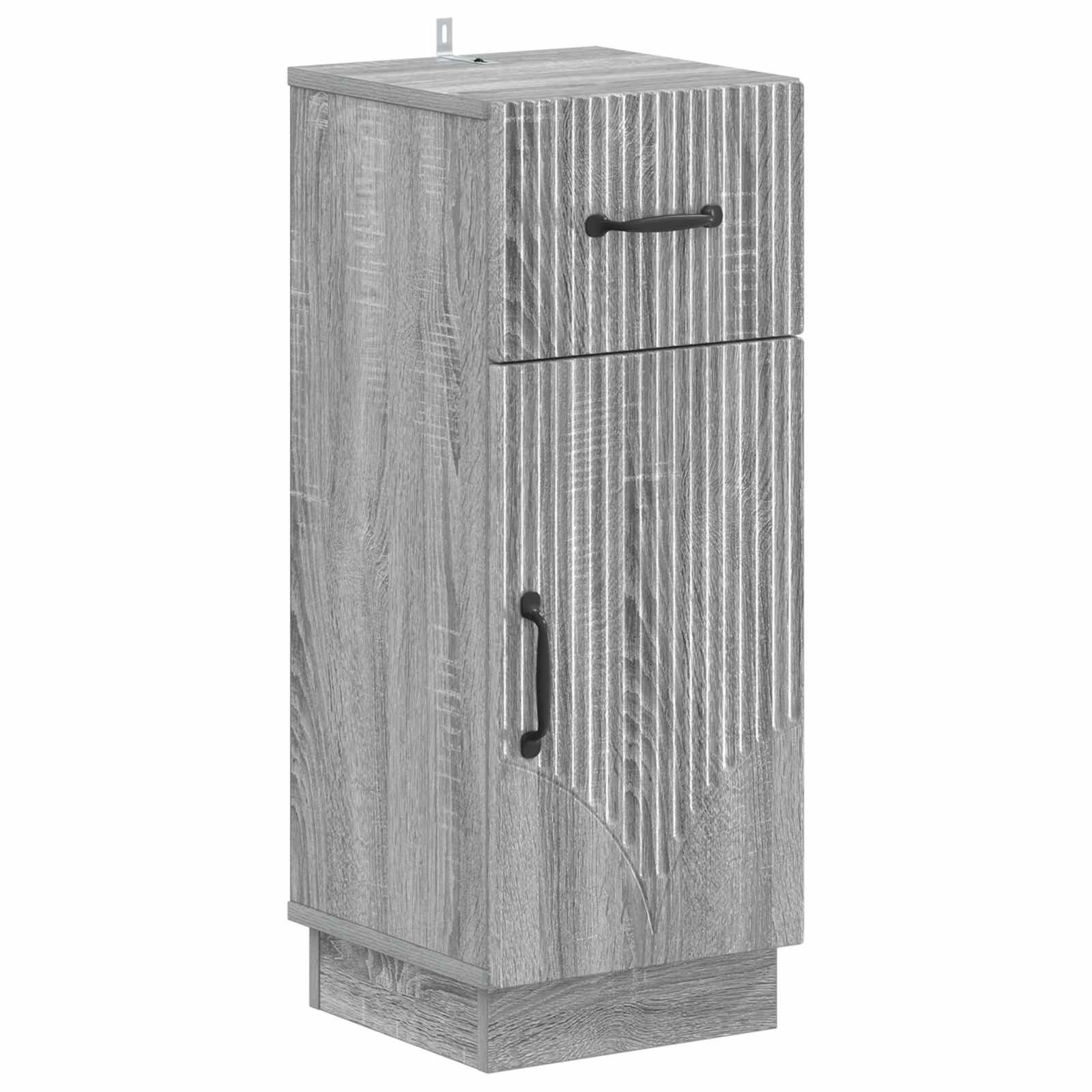 vidaXL Gartenlounge-Set 4-teiliges Badezimmer-Schrank-Set HOORN Sonoma-Grau