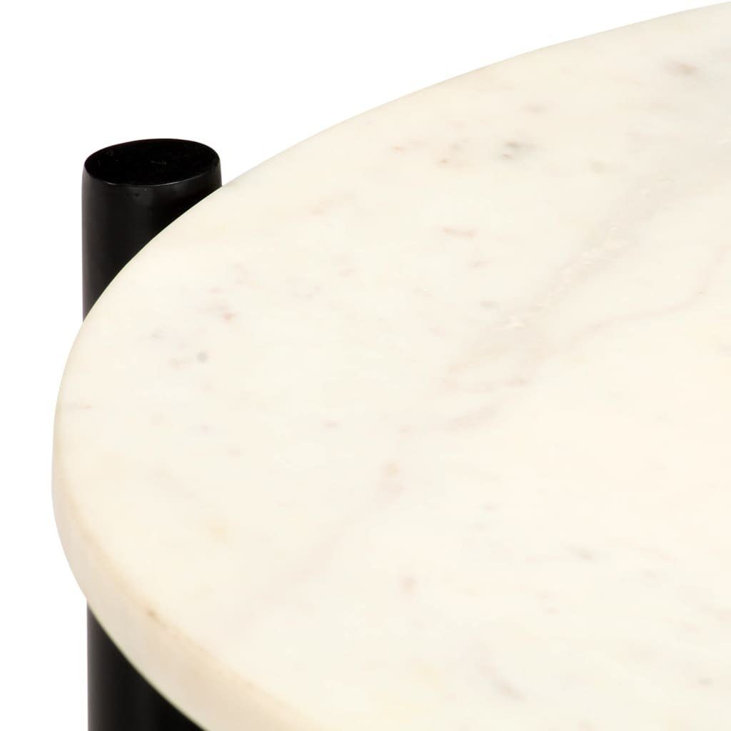 vidaXL Couchtisch Couchtisch Weiß Weiß | Marmoroptik cm (1-St) in 60×60×35 Echtstein Weiß