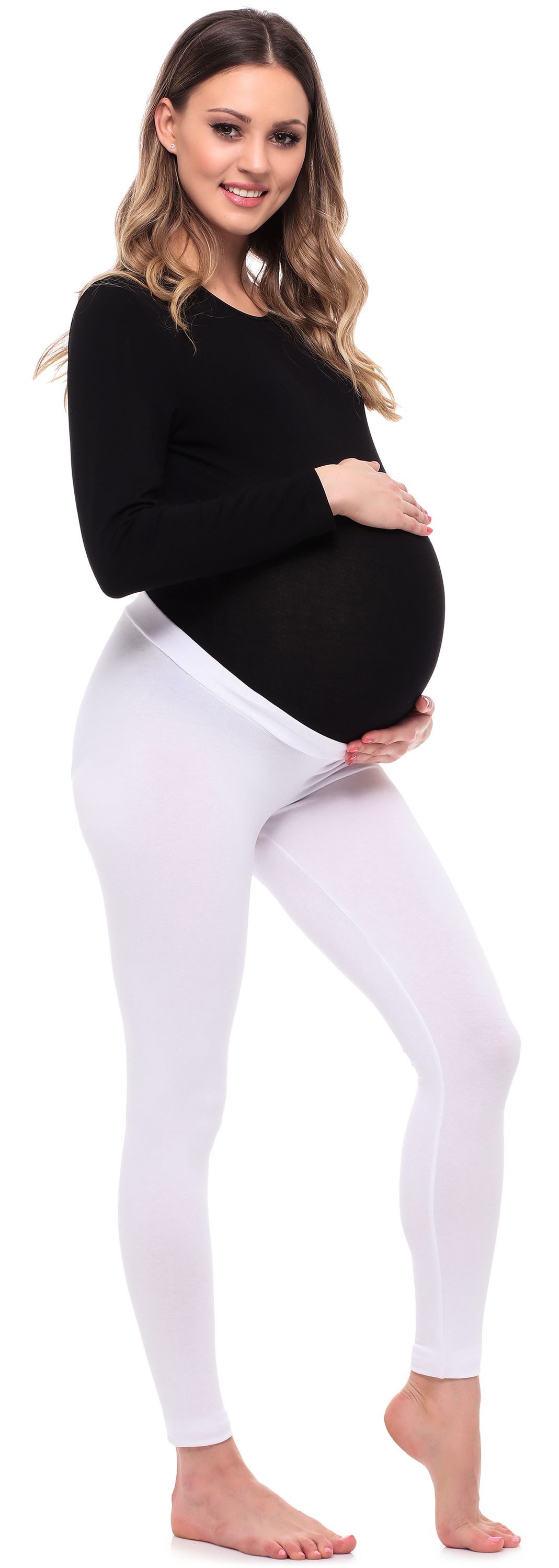 Be Mammy Umstandsleggings Lange Umstandsleggings aus Viskose BE20-253 (1-tlg) elastischer Bund