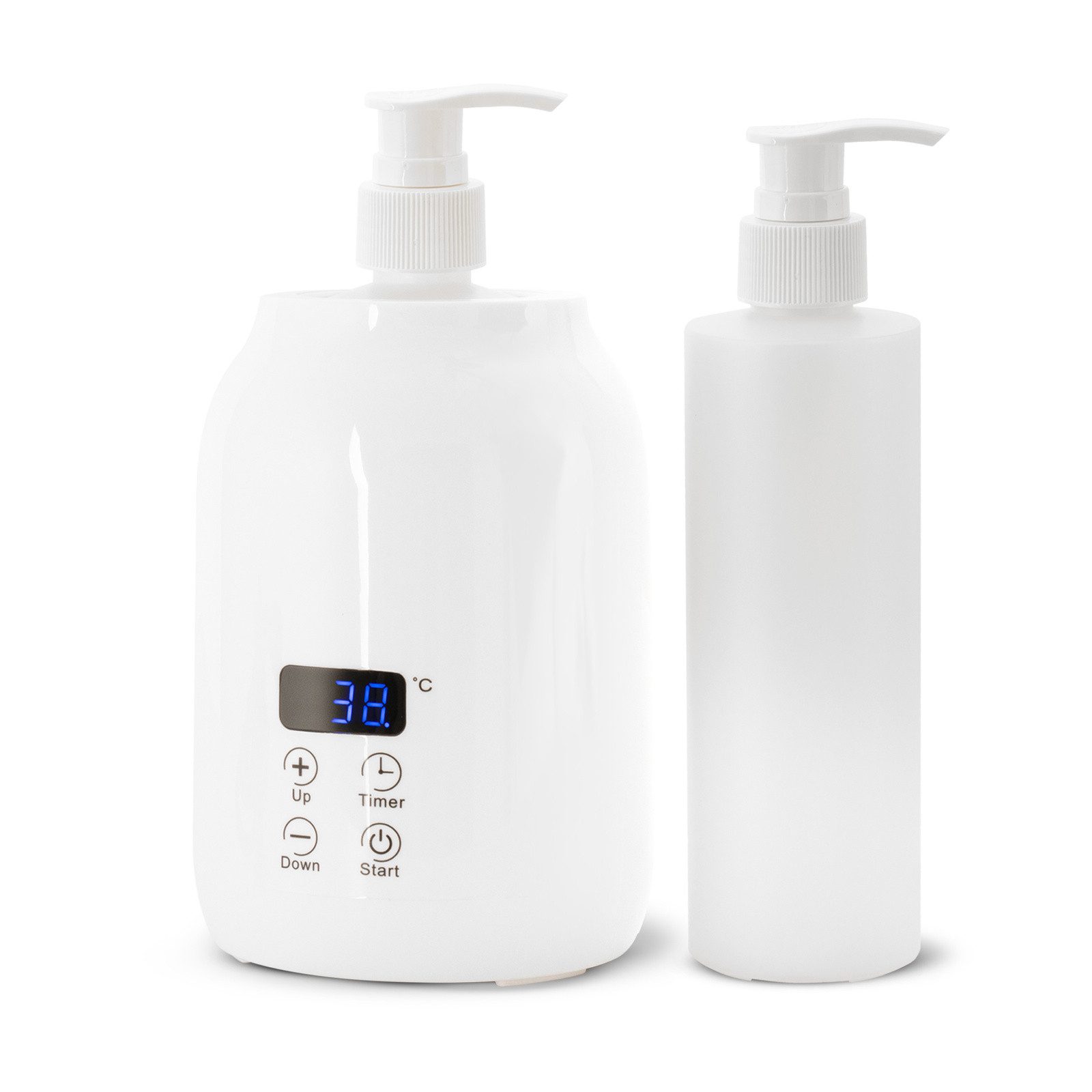 Habys Massageliege Massageöl-Erwärmer, mit zwei 250 ml Flaschen, bis 65 °C, 50 W, Weiß