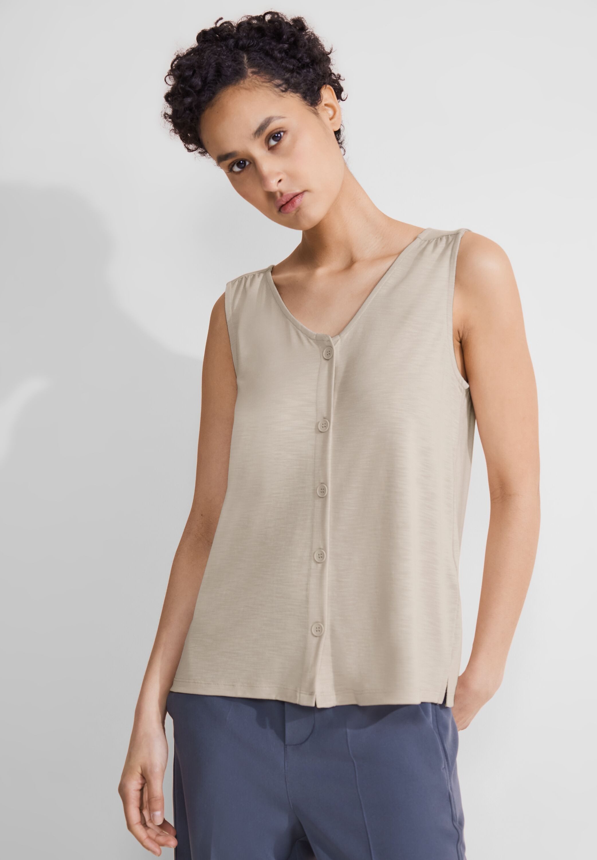 STREET ONE Trägertop mit Knopfleiste