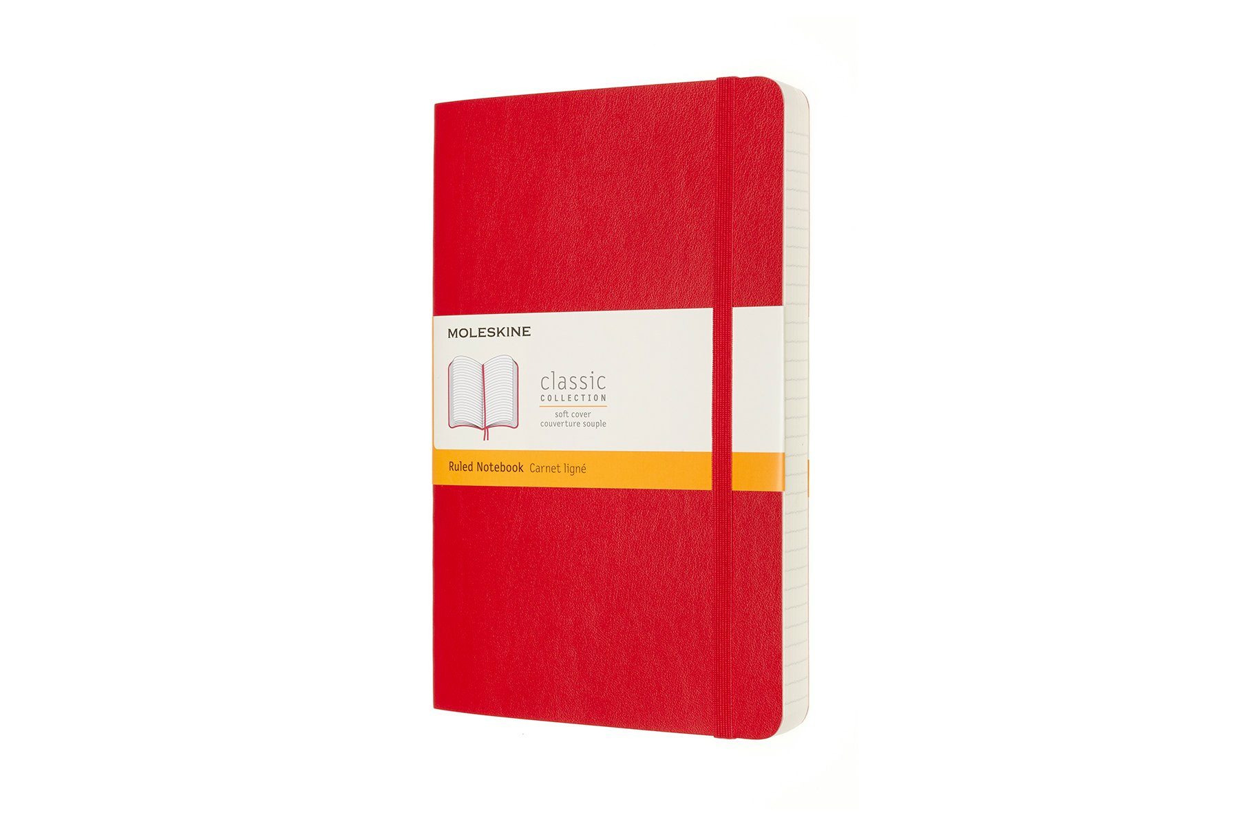 MOLESKINE Notizbuch, Classic Expanded - Soft Cover Groß (13x21) - mit weichem Einband - 70g-Papier - Liniert - Scharlachrot