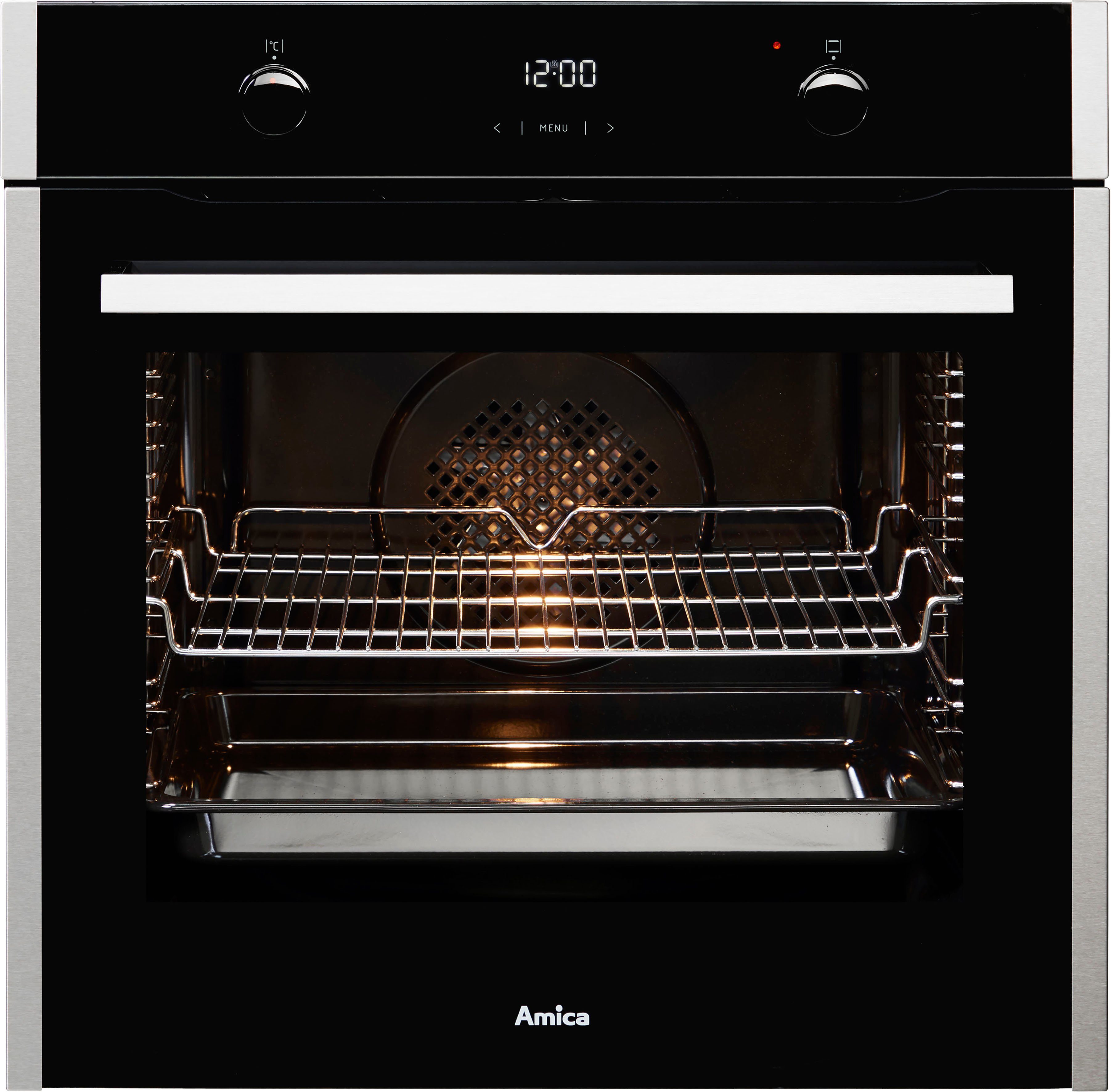 Amica Einbaubackofen EBX 943 700 E, mit Teleskopauszug nachrüstbar, Steam Clean, Viel Platz, sichere Tür und einfache Pflege für entspanntes Backen